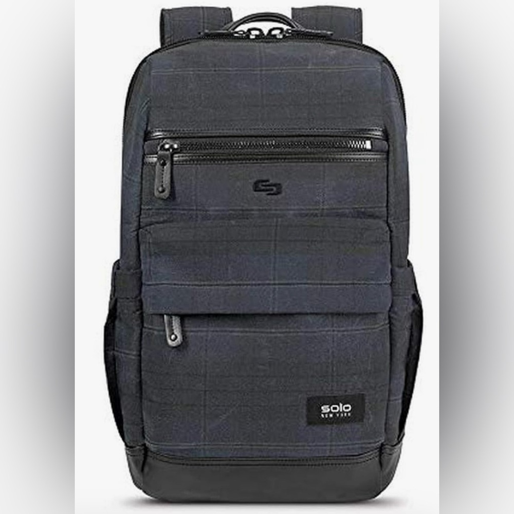 Solo New York Highland Boyd Laptop Backpack, Navy/Black Plaid